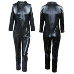 Heren catsuit / zwarte jumpsuit wetlook leren mannen party, Verzenden, Nieuw, Overige maten, Kleding