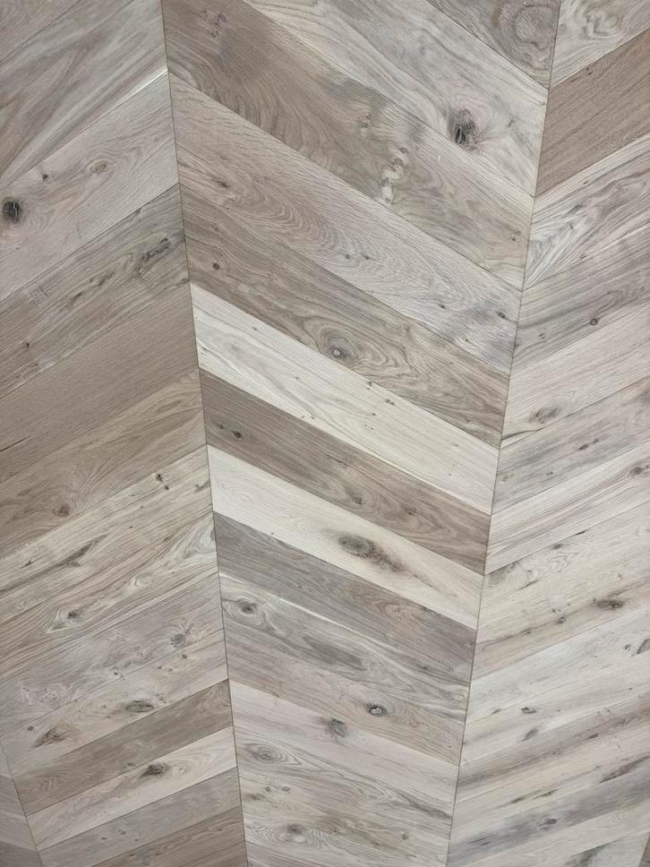 Eiken Parket Hongaarse Punt >15m2, Doe-het-zelf en Verbouw, Vloerdelen en Plavuizen, Zo goed als nieuw, Parket, Hout, 50 tot 150 cm