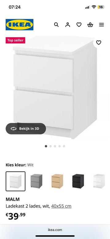 IKEA malm nachtkastje 