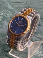Seiko SGF210 Daydate Datejust Two Tone Navy Quartz 36mm, Ophalen, Staal, Polshorloge, Zo goed als nieuw