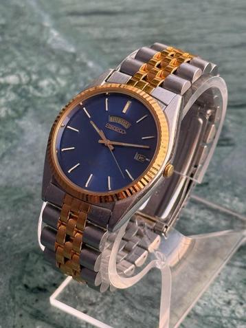 Seiko SGF210 Daydate Datejust Two Tone Navy Quartz 36mm beschikbaar voor biedingen