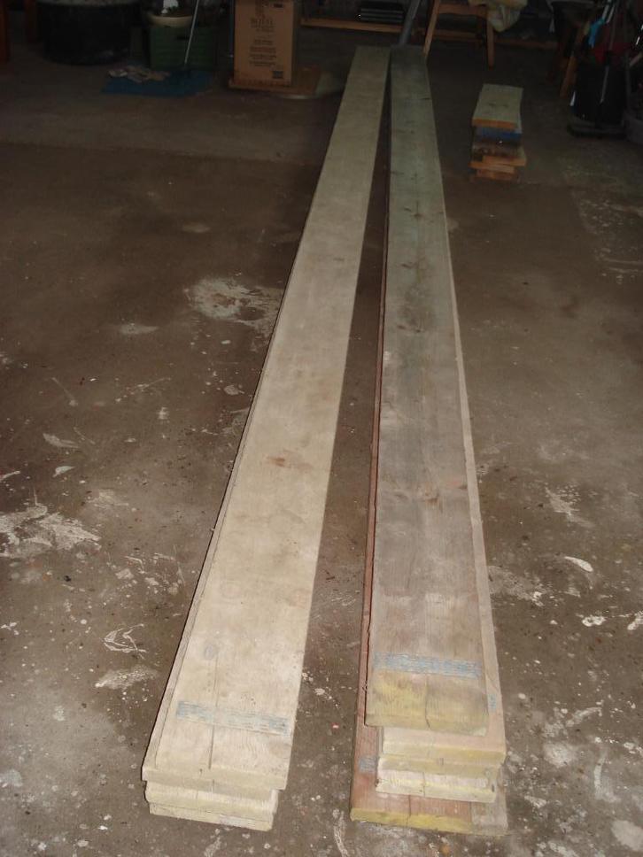 12 x  Steigerplanken   500 x 19 cm x 3 cm dik, Doe-het-zelf en Verbouw, Hout en Planken, Zo goed als nieuw, Plank, Steigerhout