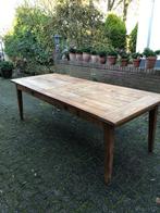 Robuuste teak eettafel 250cm lang, Ophalen, Gebruikt, Teakhout, 200 cm of meer