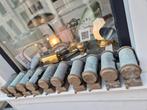 Partij oude bronzen wandlamp bedlamp keukenlamp 245ps, Ophalen of Verzenden, Gebruikt, Metaal