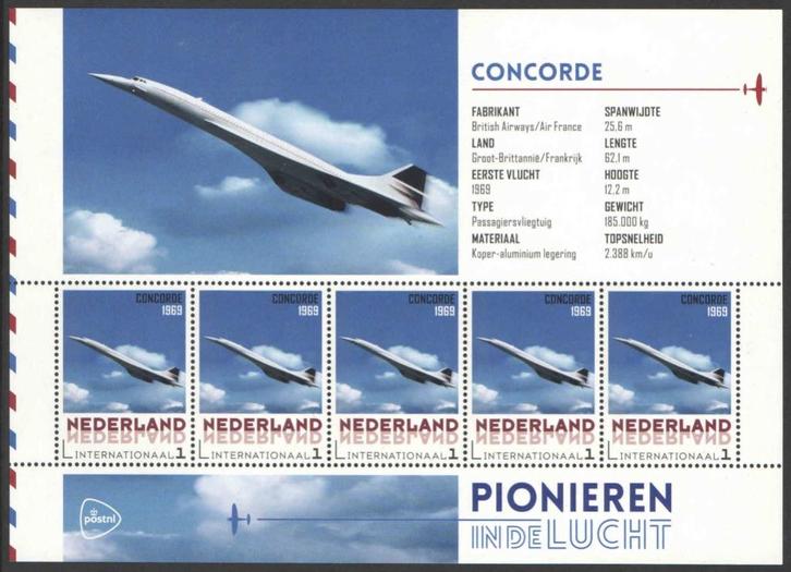 Pionieren in de Luchtvaart: Concorde, Postzegels en Munten, Postzegels | Nederland, Postfris, Na 1940, Ophalen of Verzenden