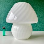 Vintage 70s Mushroom Tafellamp Hustadt Leuchten 26,5 CM, Huis en Inrichting, Lampen | Tafellampen, Glas, Ophalen of Verzenden