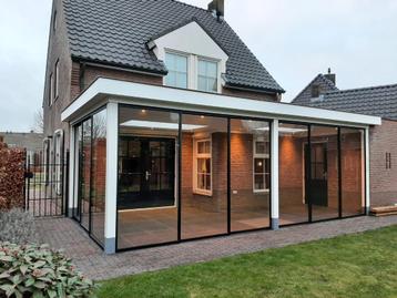 Glazen schuifdeurset 6-deurs breed tot 525 cm inbouh 240 cm  beschikbaar voor biedingen