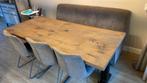 Eettafel met stoelen en bank, Huis en Inrichting, Tafels | Eettafels, Ophalen, 100 tot 150 cm, Eikenhout, Zo goed als nieuw
