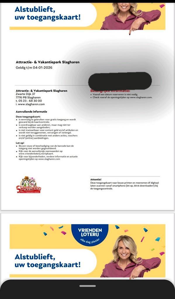 4 x entree Slagharen pretpark op dag naar keuze., Tickets en Kaartjes, Recreatie | Pretparken en Attractieparken, Drie personen of meer