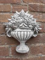 Bloemen rozen wanddecoratie betonnen beeld tuinbeeld beton, Ophalen of Verzenden, Nieuw