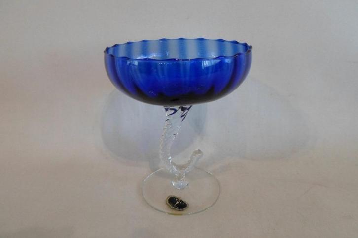 Val Cristal Bonbon Schaal Blauw, Antiek en Kunst, Antiek | Glas en Kristal, Ophalen of Verzenden
