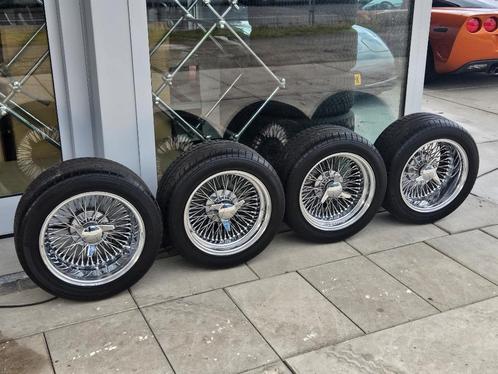 Dayton 16" Wire Wheels chrome (with Knock-Off) + zgan banden, Auto-onderdelen, Overige Auto-onderdelen, Oldtimer onderdelen, Chevrolet
