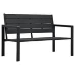 Tuinbank hout-look 120 cm HDPE zwart, Ophalen of Verzenden, Nieuw