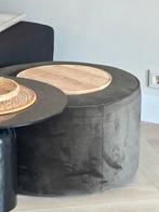 Woood bijzettafel poof olijfgroen, Rond, Zo goed als nieuw, Minder dan 50 cm, 50 tot 100 cm