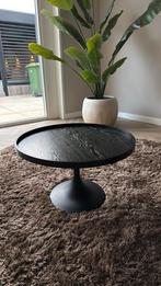 Mooie salontafel trompetvoet en houten blad, 100 tot 150 cm, Rond, 50 tot 100 cm, Zo goed als nieuw