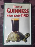 GUINNESS BEER - 107 - "TIRED ...??  GUINNESS !!!, Ophalen, Nieuw, Reclamebord, Plaat of Schild, Overige merken