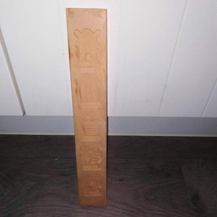Speculaasplankje blank hout met 5 figuurtjes, Huis en Inrichting, Keuken | Keukenbenodigdheden, Gebruikt, Ophalen