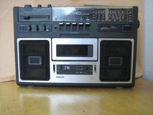 Philips radiocassetterecorder AR774 met handgreep, Audio, Tv en Foto, Radio's, Radio, Ophalen of Verzenden
