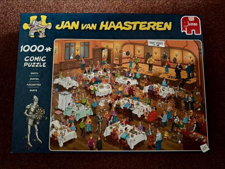 Jan van Haasteren puzzel Darten 1000 stukjes, Hobby en Vrije tijd, Denksport en Puzzels, Zo goed als nieuw, Legpuzzel, 500 t/m 1500 stukjes