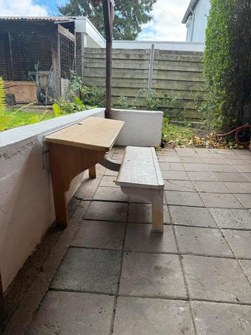 Vintage Schoolbankje Kinderbankje Tuinbank beschikbaar voor biedingen