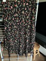 Lange rok Ganni mt 42,zwart gebloemde viscose rok ganni mt42, Ophalen, Zwart, Maat 42/44 (L), Zo goed als nieuw