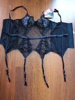 Nieuw - zwart kanten torselet bustier Hunkemoller 75B, Hunkemöller, Verzenden, Zwart, Body of Korset