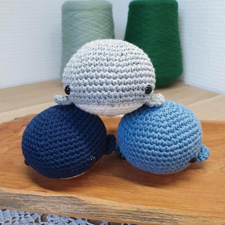 Handgemaakte gehaakte walvis, Kinderen en Baby's, Speelgoed | Knuffels en Pluche, Nieuw, Overige typen, Ophalen of Verzenden