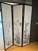 Kameescherm 1.35 x 1.80 zwsrt wit, Huis en Inrichting, Woonaccessoires | Kamerschermen, Ophalen of Verzenden, Zo goed als nieuw