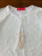 Leuk wit shirtje van Kiezeltje met biesje en franje, Meisje, Ophalen of Verzenden, Zo goed als nieuw, Kiezeltje