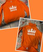 Koningsdag oranje trui en sweater queen 2x, Oranje, Ophalen of Verzenden, Zo goed als nieuw