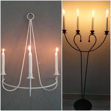 Hangende en staande kandelaar incl.witte kaarsen (pr.p.stuk) beschikbaar voor biedingen