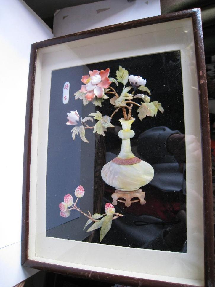 CHINEES DRIE DIMENSIONAAL WERK PARELMOER - LAKWERK ETC, Antiek en Kunst, Curiosa en Brocante, Verzenden