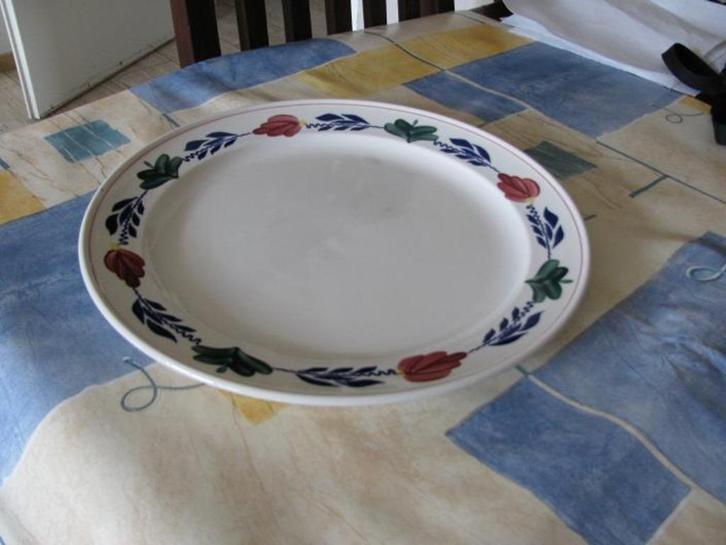 Boerenbont gebakschaal / gebaksbord / groot bord Boerenbond, Huis en Inrichting, Keuken | Servies, Gebruikt, Bord(en), Boerenbont