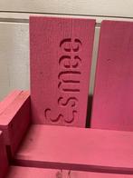 Houten kinderstoelen fuchsia roze met naam Puck / Esmee, Ophalen, Zo goed als nieuw, Stoel