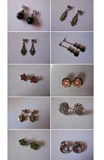 Diverse vintage oorbellen / oorstekers strass hartjes hanger, Ophalen, Overige materialen, Zo goed als nieuw, Knopjes of Stekers