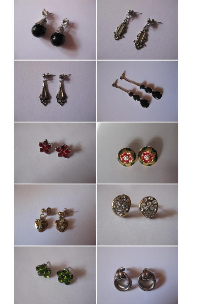 Diverse vintage oorbellen / oorstekers strass hartjes hanger, Sieraden, Tassen en Uiterlijk, Oorbellen, Zo goed als nieuw, Knopjes of Stekers