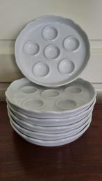 Wit porseleinen slakkenbordjes set van 6, Antiek en Kunst, Ophalen of Verzenden