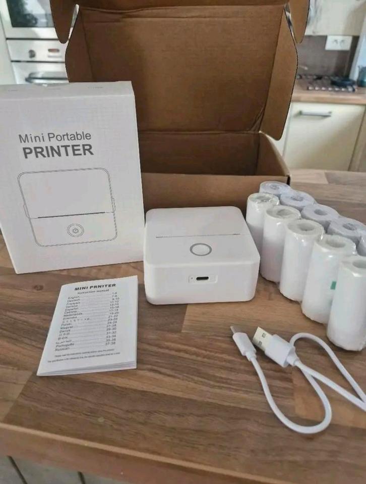 Mini Draagbare Thermische Printer - Labelprinter Vinted, Computers en Software, Printers, Nieuw, Printer, Thermo-printer, Zwart-en-wit printen