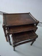 vintage set bijzettafels mimiset bamboe/manou jaren70 design, Huis en Inrichting, 45 tot 60 cm, Overige materialen, Minder dan 55 cm