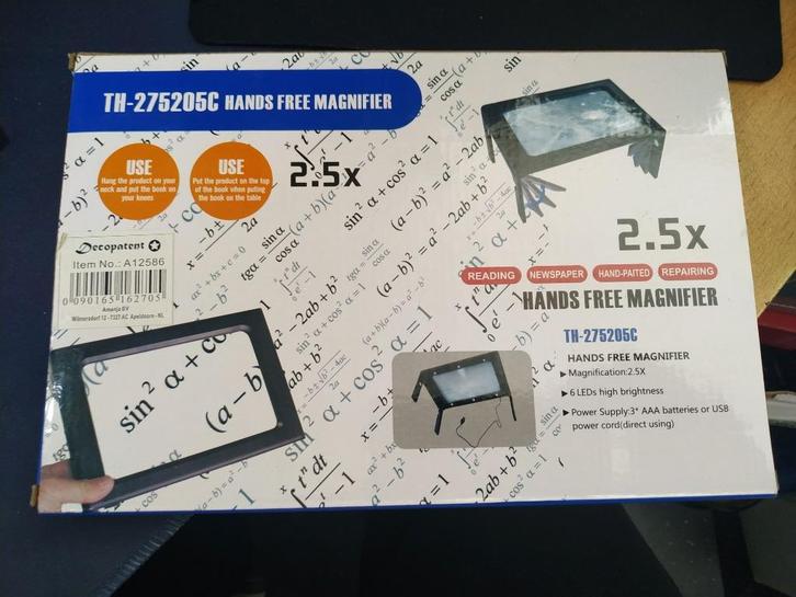 6 LED opvouwbare rechthoekige draagbare vergrootglas, Hobby en Vrije tijd, Vergrootglazen, Loepen en Loeplampen, Nieuw, Vergrootglas of Loep