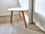 Salontafel Kave Home wit/eiken, Ophalen, 100 tot 150 cm, Eikenhout, 50 tot 100 cm