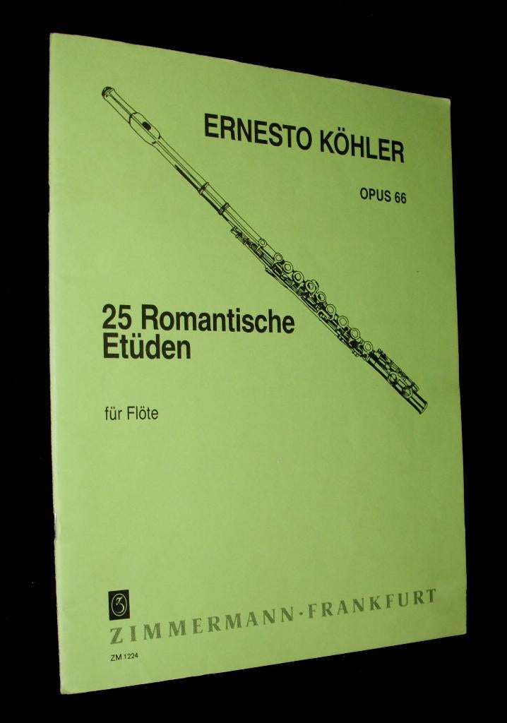 Ernesto Kohler - Opus 66 - 25 Romantische Etuden Fur Flote, Muziek en Instrumenten, Klassiek, Dwarsfluit of Piccolo, Ophalen of Verzenden