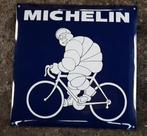 Michelin bibendum fiets emaillem reclame bord mancave borden, Verzamelen, Reclamebord, Gebruikt, Ophalen of Verzenden, Info@americansaleshop.nl