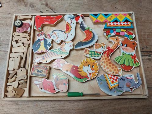 Vintage Houten Circus Bouwset uit de jaren ’60,  Red China, Antiek en Kunst, Antiek | Speelgoed, Ophalen of Verzenden
