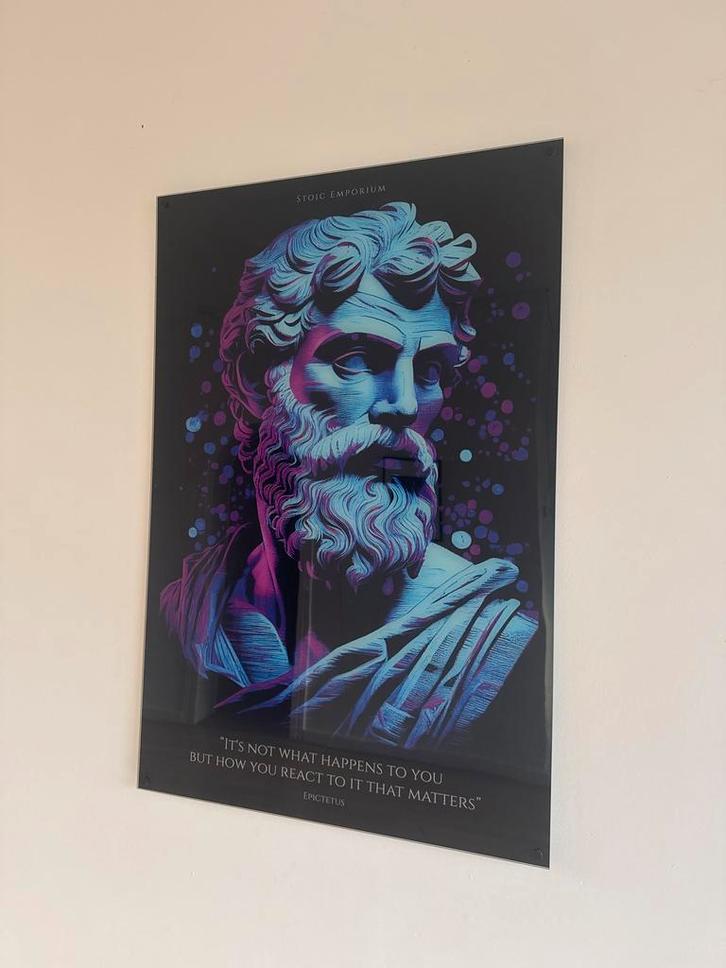 Stoic Emporium Epictetus Kunstwerk 100x140cm, Huis en Inrichting, Woonaccessoires | Schilderijen, Tekeningen en Foto's, Zo goed als nieuw