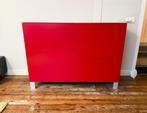 Rode design ladekast met glazen blad – in topstaat!, Huis en Inrichting, Ophalen, Gebruikt, 1 of 2 laden, 50 tot 100 cm