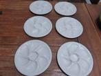 6 vintage keramiek oesterborden