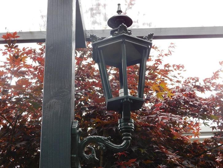 Nostalgische wandlamp, aluminium - groen,, Antiek en Kunst, Antiek | Lampen, Ophalen of Verzenden