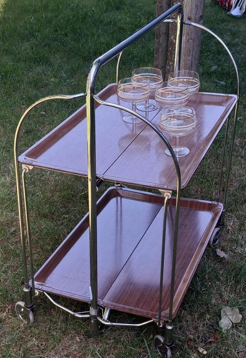 Vintage trolley drank tafel inklapbaar tuin, Antiek en Kunst, Antiek | Keukenbenodigdheden, Ophalen
