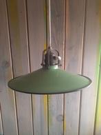 Groene Emaille Franse Hanglamp, Gebruikt, Frans, Ophalen of Verzenden, Metaal